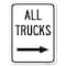Signmission Driveway All Trucks W/ Right Arrow Heavy-Gauge Alum Rust Proof Parking, 18" x 24", A-1824-24129 A-1824-24129 - alternate 1